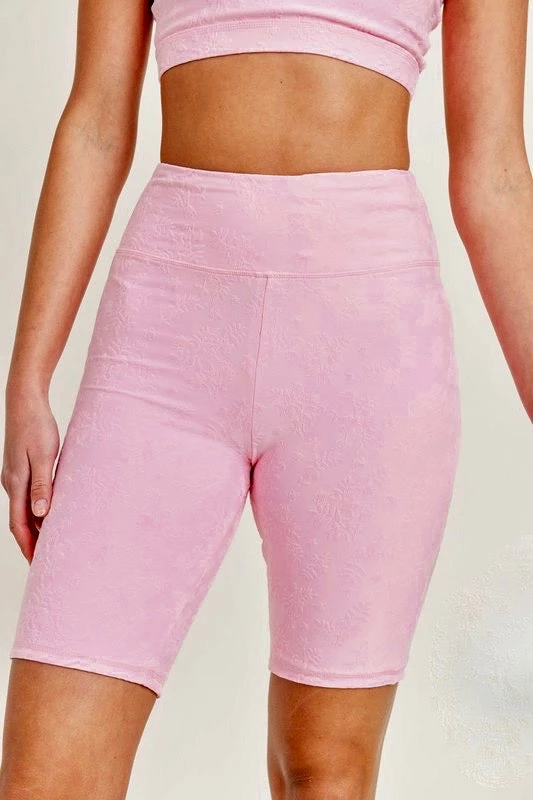 Mono B Athleisure Mono B Staying Sassy Pink Floral Biker Shorts 1 Mono B Athleisure Mono B Staying Sassy Pink Floral Biker Shorts