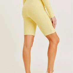 Mono B Athleisure Mono B Staying Sassy Lemonade Textured Biker Shorts