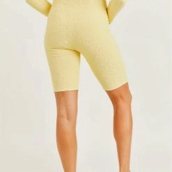 Mono B Athleisure Mono B Staying Sassy Lemonade Textured Biker Shorts