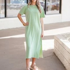 Mono B Athleisure Mono B Green T-Shirt Maxi Dress New Arrivals