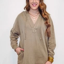 Mono B Athleisure Mono B Mushroom Longline Hoodie Pullover