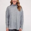 Mono B Athleisure Mono B Charcoal Stripe Ribbed Pullover New Arrivals