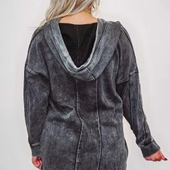 Mono B Athleisure Ladies' Mono B Black Longline Hoodie Pullover 11 Mono B Athleisure Ladies' Mono B Black Longline Hoodie Pullover