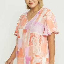 Purple Door Boutique Pretty In Pink Printed Top New Arrivals