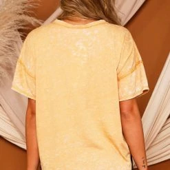 Purple Door Boutique New Arrivals Cozy Mustard Mineral Washed Top