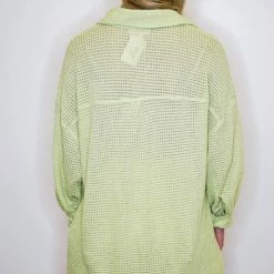 Purple Door Boutique Light Green Oversized Waffle Top New Arrivals