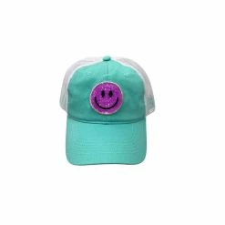 Judith March Retro Mint Smiley Patch Hat