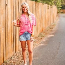 The Purple Door Boutique Summer Knit Fuchsia Top