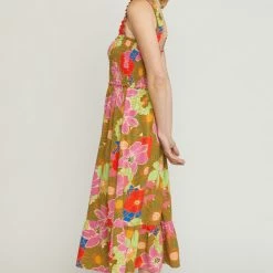 Purple Door Boutique New Arrivals Vacation Florals Midi Dress