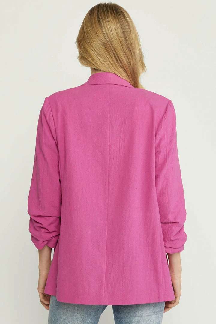 Purple Door Boutique Best Basic Magenta Linen Blazer 6 Purple Door Boutique Best Basic Magenta Linen Blazer