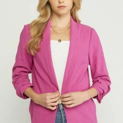 Purple Door Boutique Best Basic Magenta Linen Blazer 9 Purple Door Boutique Best Basic Magenta Linen Blazer