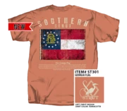 Southern Strut Georgia Flag Terracotta T Shirt T-Shirts