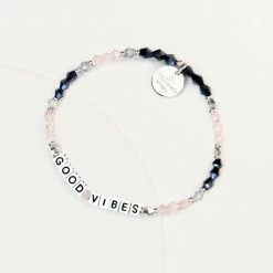 Little Words Project 'Good Vibes' Bracelet - Crystal Silver Collection With Silver Letters