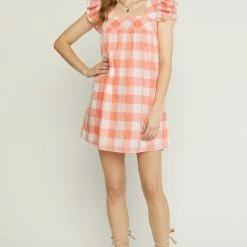 Purple Door Boutique Summer SALE Spring Sunsets Peach Babydoll Dress