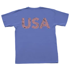 Peach State Pride Youth USA Initials Blue T Shirt T-Shirts
