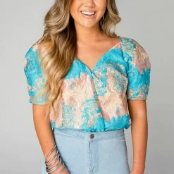 Buddy Love Felicity Puff Sleeve Bodysuit Petunia