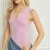Purple Door Boutique Summer SALE Basic Pink Ribbed Bodysuit