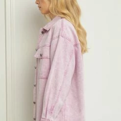 Purple Door Boutique Trendy Soul Pink Denim Jacket