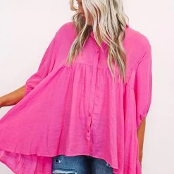 Purple Door Boutique Spring Fancy Pink Tunic Top New Arrivals
