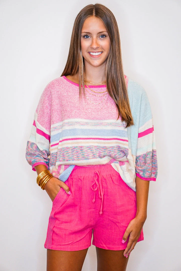 Purple Door Boutique Evening Sun Pink Colorblock Top New Arrivals 2 Purple Door Boutique Evening Sun Pink Colorblock Top New Arrivals