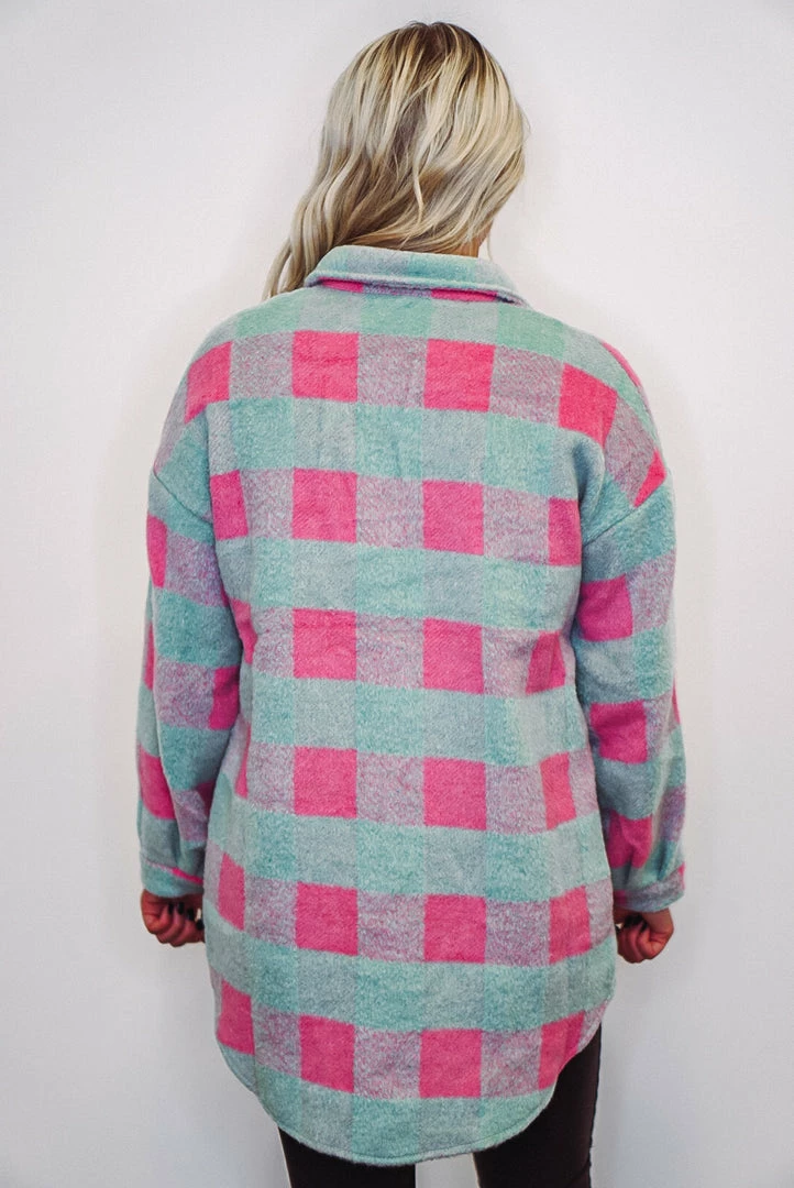 Purple Door Boutique New Arrivals Mint And Pink Plaid Shacket 5 Purple Door Boutique New Arrivals Mint And Pink Plaid Shacket