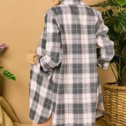 Purple Door Boutique Winter Season Pink Plaid Shacket