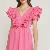 Purple Door Boutique New Arrivals Stolen Hearts Pink Ruffled Dress