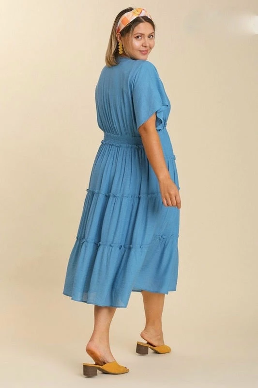 Purple Door Boutique Hopeless Romantic Blue Midi Dress 6 Purple Door Boutique Hopeless Romantic Blue Midi Dress