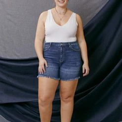 Kan Can Jeans Kan Can Frayed Hem Denim Shorts New Arrivals