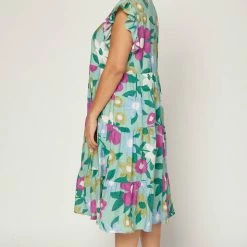 Purple Door Boutique Spring Floral Sage Midi Dress Ladies' 14 Purple Door Boutique Spring Floral Sage Midi Dress Ladies'