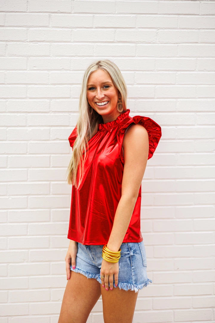 Purple Door Boutique Metallic Nights Red Pleather Top New Arrivals 4 Purple Door Boutique Metallic Nights Red Pleather Top New Arrivals