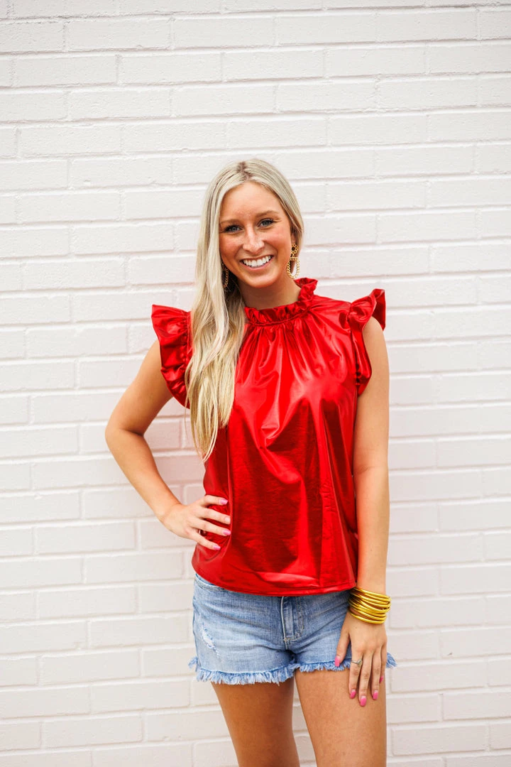 Purple Door Boutique Metallic Nights Red Pleather Top New Arrivals 3 Purple Door Boutique Metallic Nights Red Pleather Top New Arrivals