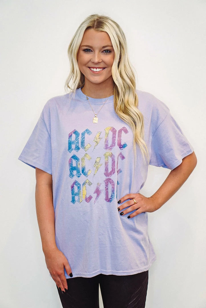 Distressed Vintage Couture All The Colors Of My AC/DC Tee Ladies' 1 Distressed Vintage Couture All The Colors Of My AC/DC Tee Ladies'