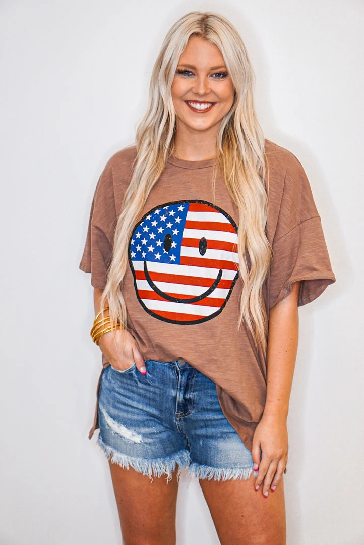 Purple Door Boutique American Smiles Graphic Tee New Arrivals 1 Purple Door Boutique American Smiles Graphic Tee New Arrivals
