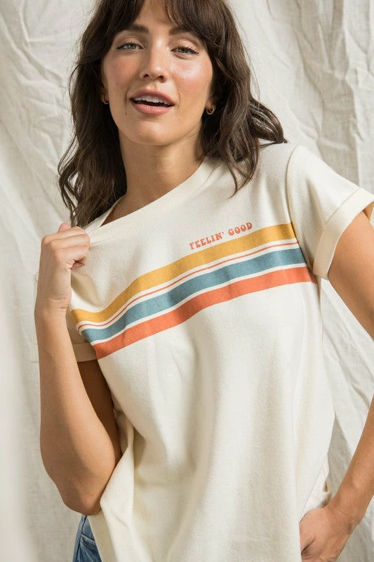 The Purple Door Boutique Cream Feelin' Good Graphic Tee 1 The Purple Door Boutique Cream Feelin' Good Graphic Tee