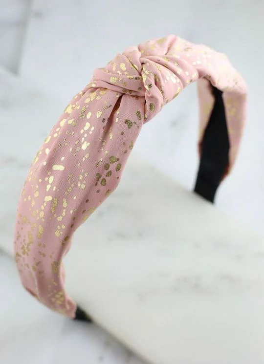 Purple Door Boutique Riverton Metallic Splatter Headband Light Pink 1 Purple Door Boutique Riverton Metallic Splatter Headband Light Pink