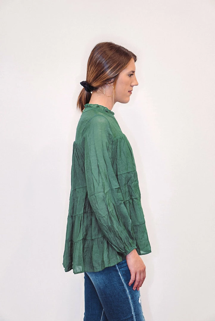 Purple Door Boutique Stylish Hunter Green Babydoll Top 4 Purple Door Boutique Stylish Hunter Green Babydoll Top