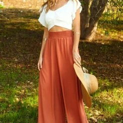 Purple Door Boutique Sunny Day Rust Palazzo Pants New Arrivals