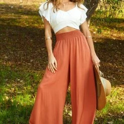 Purple Door Boutique Sunny Day Rust Palazzo Pants New Arrivals