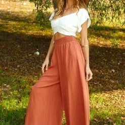 Purple Door Boutique Sunny Day Rust Palazzo Pants New Arrivals