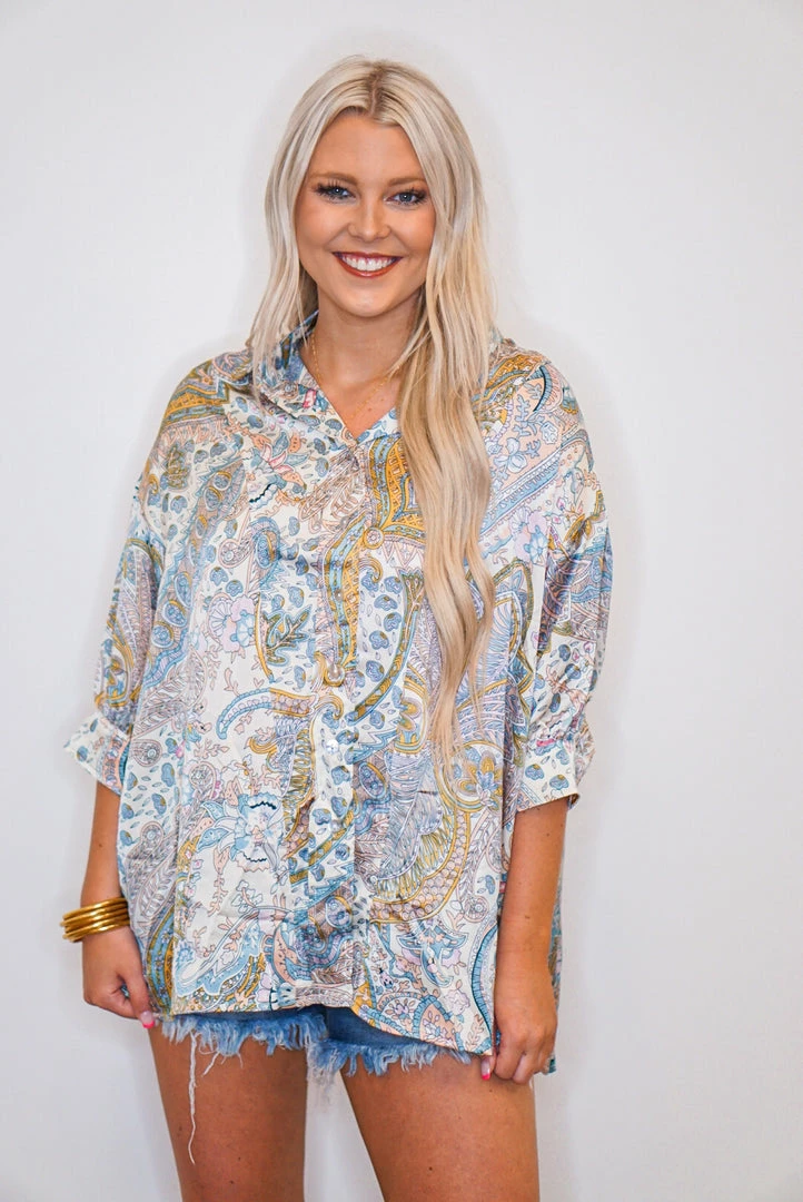 Purple Door Boutique New Arrivals Sassy Satin Multicolor Print Top 2 Purple Door Boutique New Arrivals Sassy Satin Multicolor Print Top