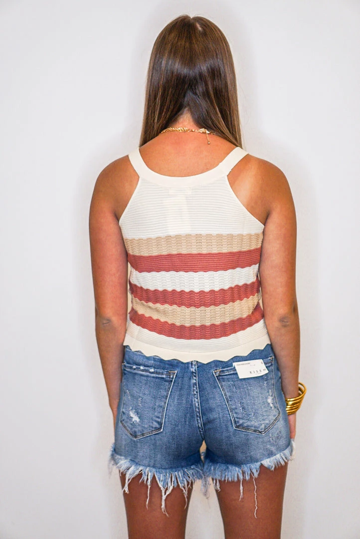 Purple Door Boutique Mauve Scalloped Knit Tank Top 4 Purple Door Boutique Mauve Scalloped Knit Tank Top