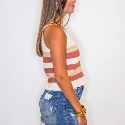 Purple Door Boutique Mauve Scalloped Knit Tank Top 6 Purple Door Boutique Mauve Scalloped Knit Tank Top