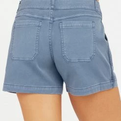 Spanx Stretch Twill Shorts In Slate Blue 8 Spanx Stretch Twill Shorts In Slate Blue