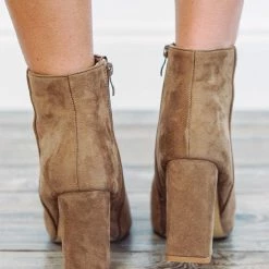 Purple Door Boutique The Taupe Niko Heel Booties New Arrivals