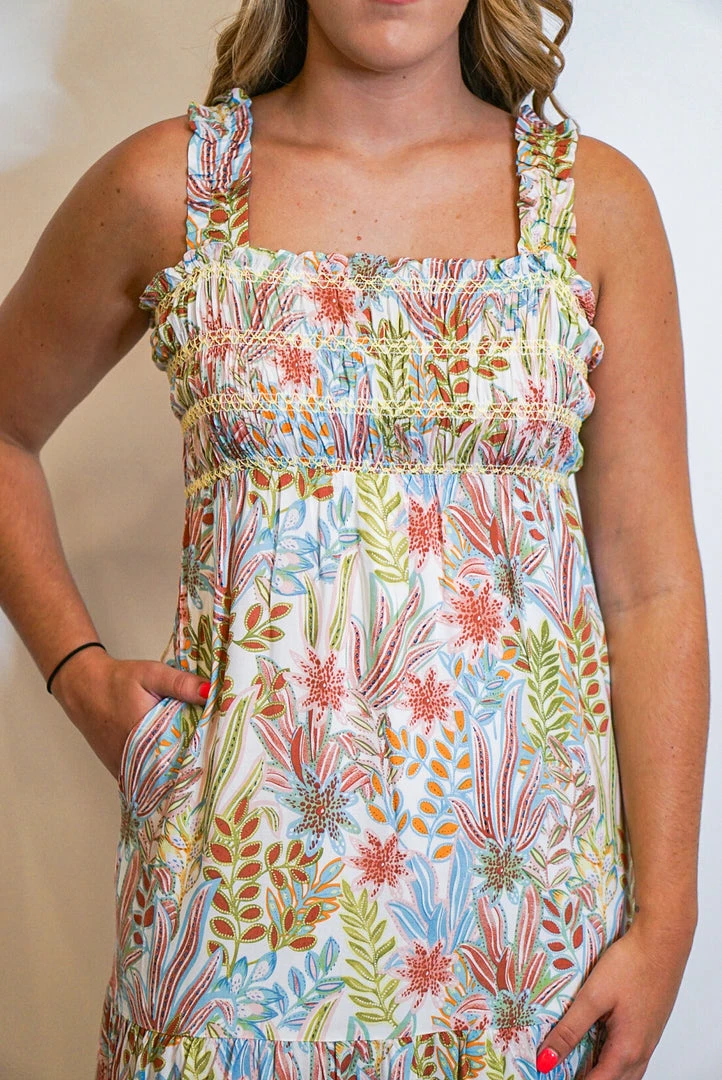 Purple Door Boutique Loveliest Florals Cream Midi Dress 2 Purple Door Boutique Loveliest Florals Cream Midi Dress