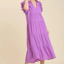 Purple Door Boutique Sweet Surprise Lavender Midi Dress