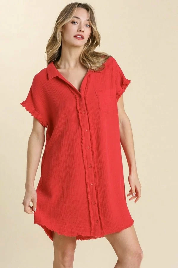 Purple Door Boutique New Arrivals Beach Days Red Gauze Dress 1 Purple Door Boutique New Arrivals Beach Days Red Gauze Dress