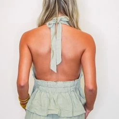 Purple Door Boutique Seaside Dreams Olive Halter Top 7 Purple Door Boutique Seaside Dreams Olive Halter Top
