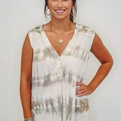 Purple Door Boutique Boho Days Mocha Tie Dye Hoodie Top Summer SALE